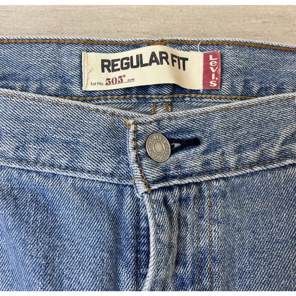 Levi's 505 Jeans Men's 40X32 Stonewash Blue Regular Fit Straight Leg Vintage - Picture 2 of 6